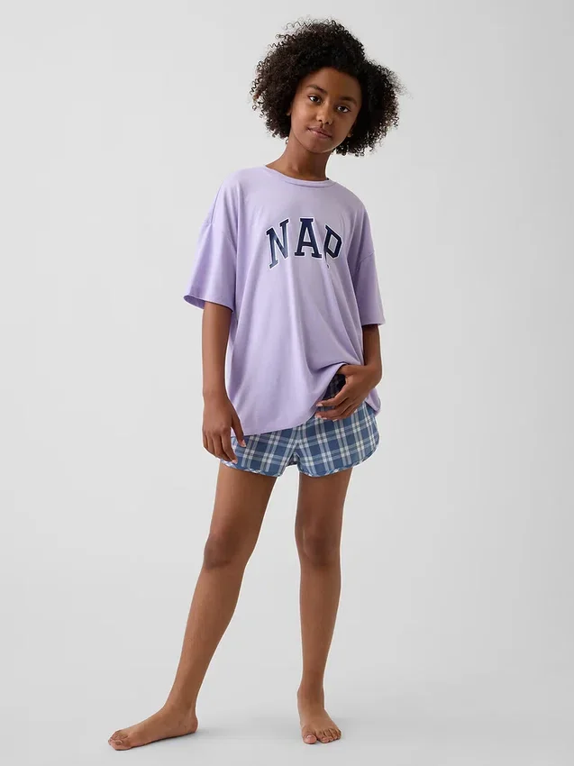 Ensemble pyjama court recyclé pour enfants