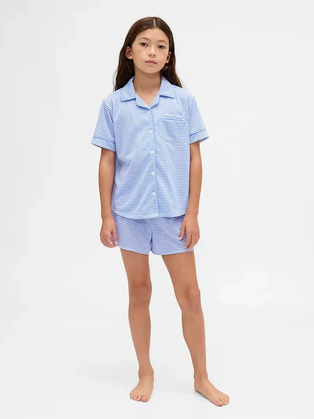 Ensemble pyjama court recyclé pour enfants