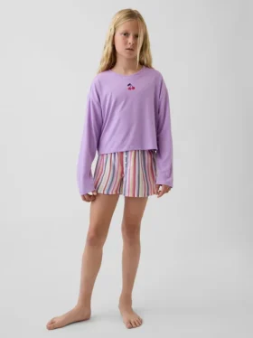 Ensemble pyjama court recyclé pour enfants