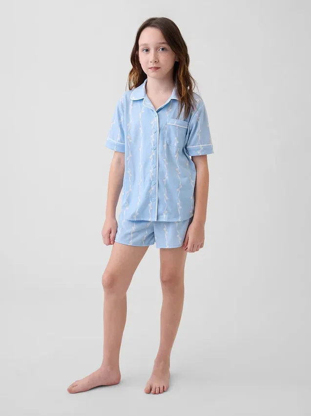 Ensemble pyjama court recyclé pour enfants