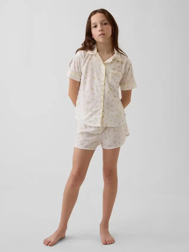 Ensemble pyjama court recyclé pour enfants