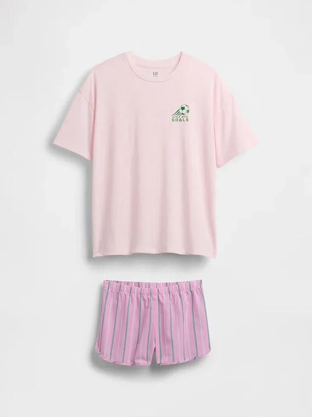 Ensemble pyjama court recyclé pour enfants