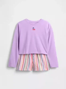 Ensemble pyjama court recyclé pour enfants