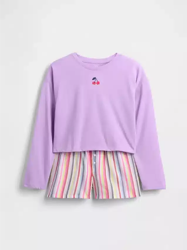 Ensemble pyjama court recyclé pour enfants