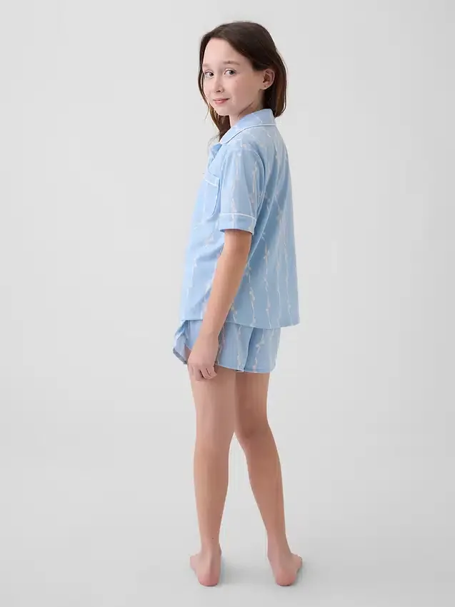 Ensemble pyjama court recyclé pour enfants
