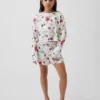Ensemble pyjama court Snoopy en tissu recyclé pour enfants