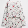 Ensemble pyjama court Snoopy en tissu recyclé pour enfants