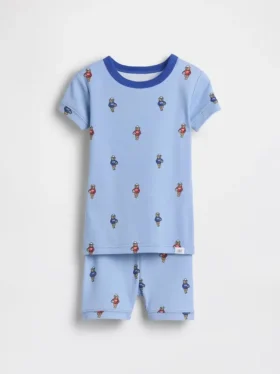 Ensemble pyjama court « Soccer Bear » en coton brossé bio pour Bébé & Enfant