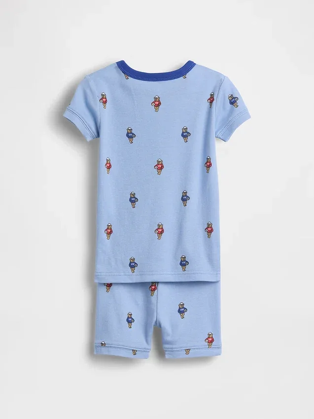 Ensemble pyjama court « Soccer Bear » en coton brossé bio pour Bébé & Enfant
