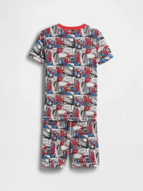 Ensemble pyjama court Spider-Man pour enfant en coton brossé bio