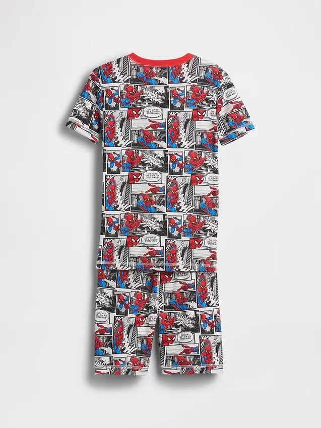 Ensemble pyjama court Spider-Man pour enfant en coton brossé bio