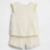 Ensemble pyjama court à volants et motifs de fruits en tissu recyclé pour Bébé & Enfant