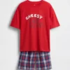 Ensemble pyjama oversize pour enfant en tissu recyclé avec Shorts