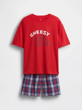 Ensemble pyjama oversize pour enfant en tissu recyclé avec Shorts