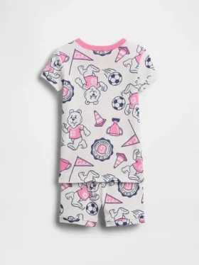 Ensemble pyjama pour Bébé & Enfant en coton brossé bio avec logo ours
