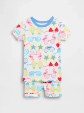 Ensemble pyjama pour Bébé & Enfant en coton brossé bio avec motif « lunettes de soleil »
