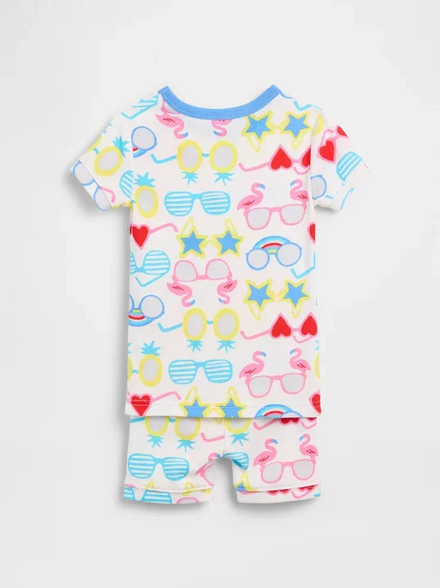 Ensemble pyjama pour Bébé & Enfant en coton brossé bio avec motif « lunettes de soleil »