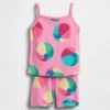 Ensemble pyjama pour Bébé & Enfant en coton brossé bio : débardeur et short « Beach Ball »