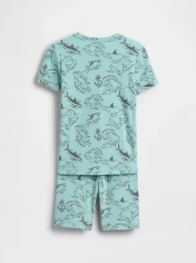 Ensemble pyjama pour enfant en coton brossé bio avec motif « carte de pirate »