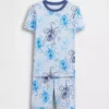 Ensemble pyjama pour enfant en coton brossé bio avec motif pieuvre