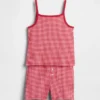 Ensemble pyjama pour enfant en coton brossé bio : caraco et shorts