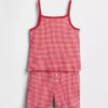Ensemble pyjama pour enfant en coton brossé bio : caraco et shorts
