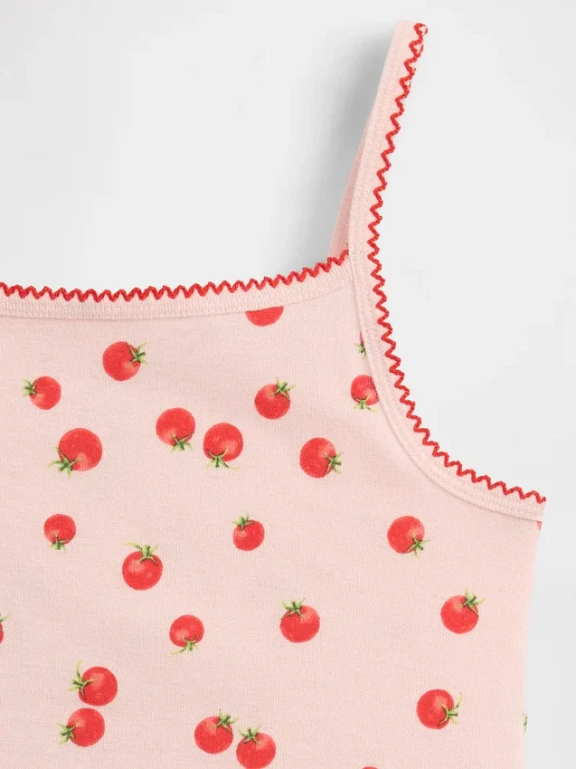 Ensemble pyjama pour enfant en coton brossé bio : caraco et shorts
