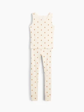 Ensemble pyjama pour enfant en coton brossé bio : débardeur et leggings