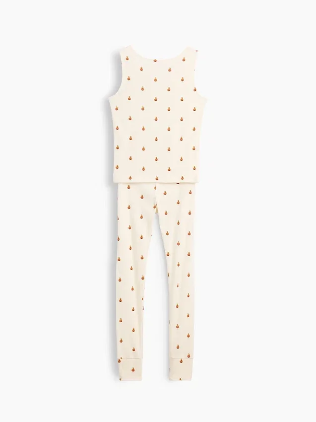 Ensemble pyjama pour enfant en coton brossé bio : débardeur et leggings