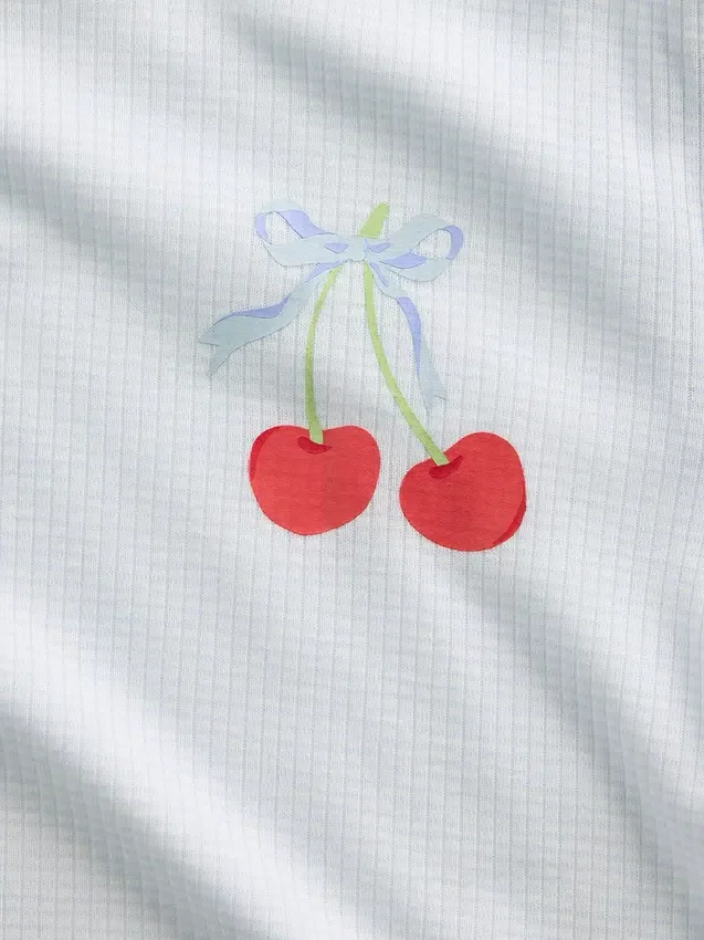 Ensemble pyjama pour enfant en maille côtelée recyclée avec Shorts