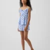 Ensemble pyjama pour enfant en tissu recyclé avec caraco à volants et shorts