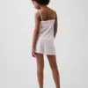 Ensemble pyjama pour enfant en tissu recyclé avec caraco à volants et shorts