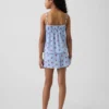 Ensemble pyjama pour enfant en tissu recyclé avec caraco à volants et shorts