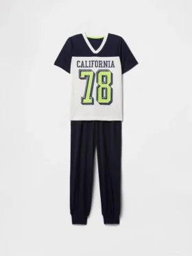 Ensemble pyjama pour enfants avec pantalon de jogging en tissu recyclé