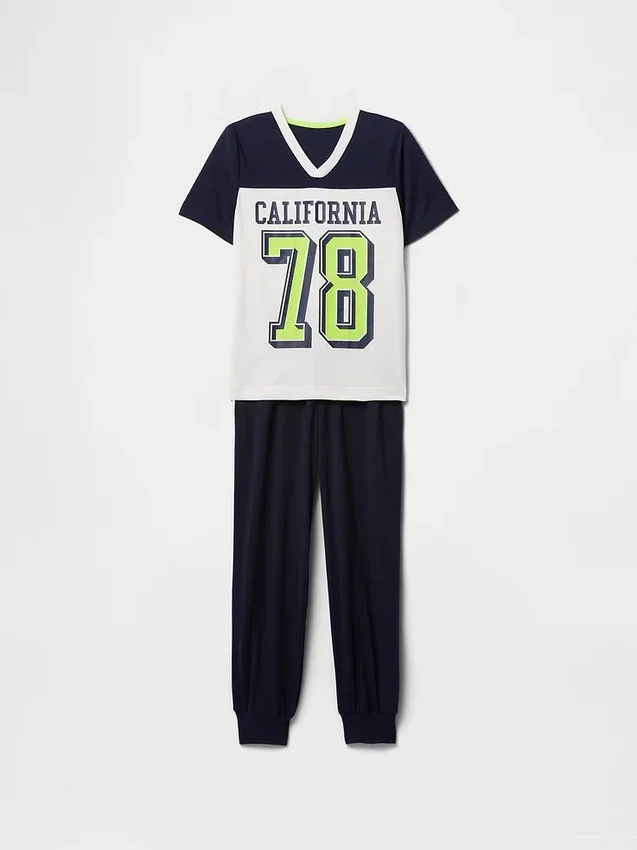 Ensemble pyjama pour enfants avec pantalon de jogging en tissu recyclé