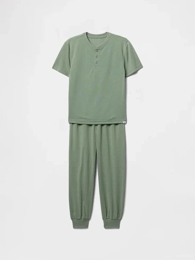 Ensemble pyjama pour enfants avec pantalon de jogging en tissu recyclé