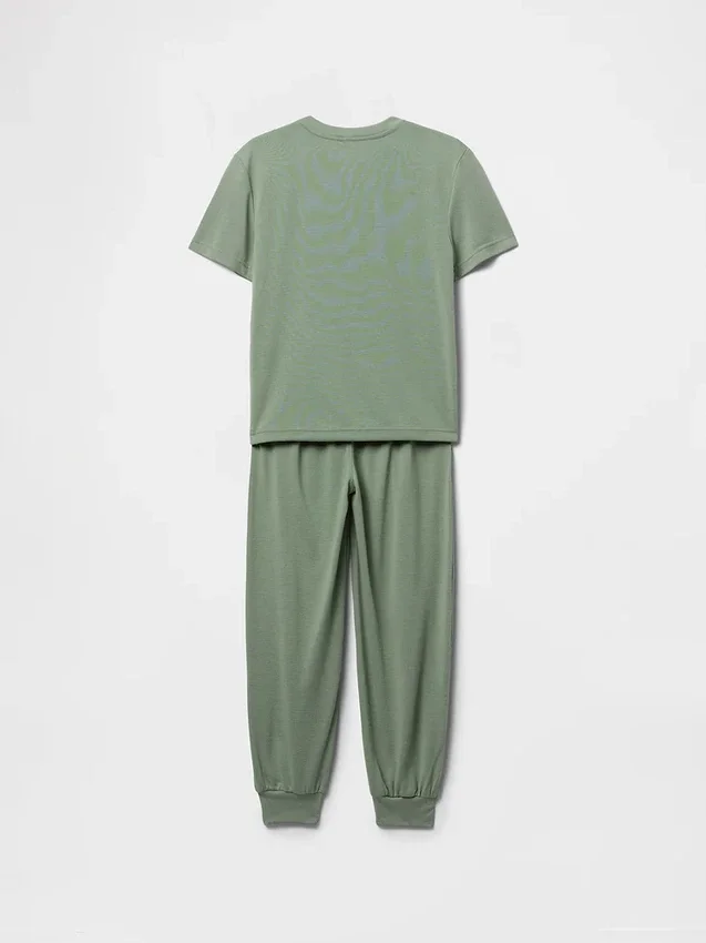 Ensemble pyjama pour enfants avec pantalon de jogging en tissu recyclé