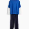 Ensemble pyjama pour enfants en tissu recyclé à blocs de couleur