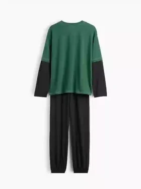 Ensemble pyjama pour enfants en tissu recyclé à blocs de couleur