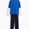 Ensemble pyjama pour enfants en tissu recyclé à blocs de couleur