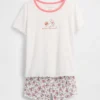 Ensemble pyjama pour enfants Winnie l'ourson en jersey côtelé recyclé avec Shorts