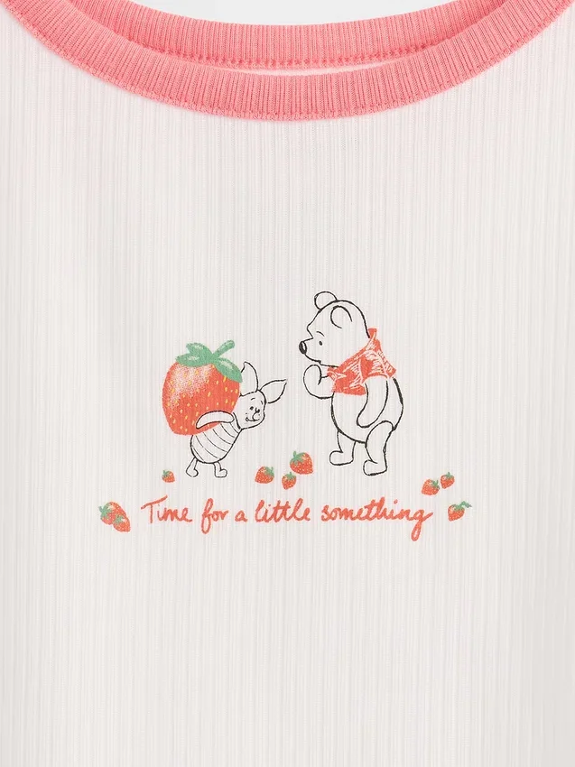 Ensemble pyjama pour enfants Winnie l'ourson en jersey côtelé recyclé avec Shorts