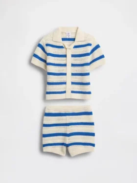 Ensemble rayé en crochet pour bébé