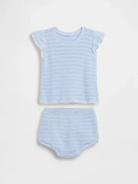 Ensemble rayé en crochet pour bébé
