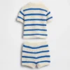 Ensemble rayé en crochet pour bébé
