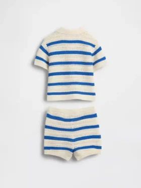 Ensemble rayé en crochet pour bébé