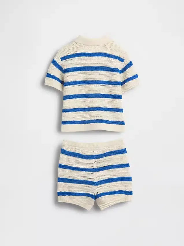 Ensemble rayé en crochet pour bébé