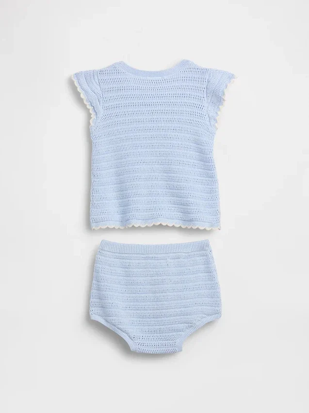 Ensemble rayé en crochet pour bébé