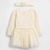 Ensemble robe-bodys en tulle pour bébé