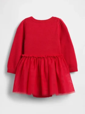 Ensemble robe-bodys en tulle pour bébé